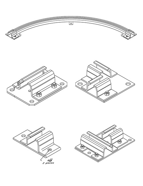Ceiling Support Hardware - Curtain Track