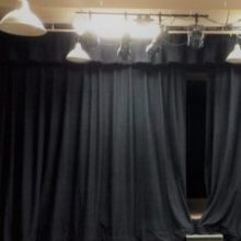 Example of black velour curtains - customer photo